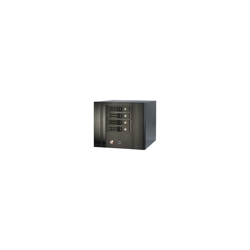 Inter-Tech SC-4004 Mini ITX NAS Kabinet Ingen strømforsyning Sort